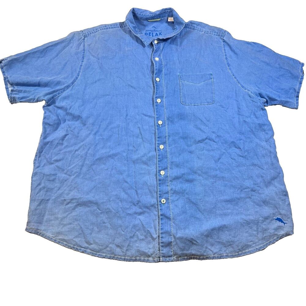 Tommy Bahama Relax 100% Linen Button Front Short Sleeve Camp Shirt Men's 4XT - Picture 1 of 10